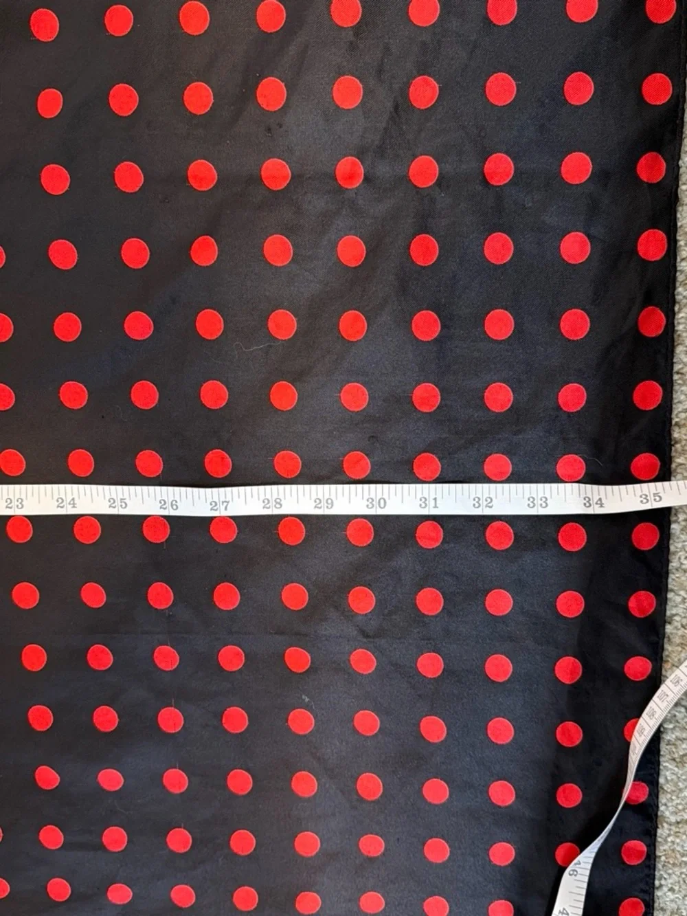 Moda Nuovo Red & Black Polka Dot Scarf 35”x 35”